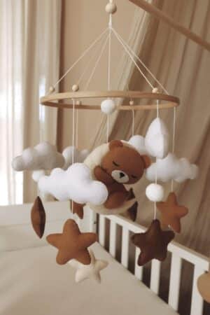 Teddy bear baby mobile